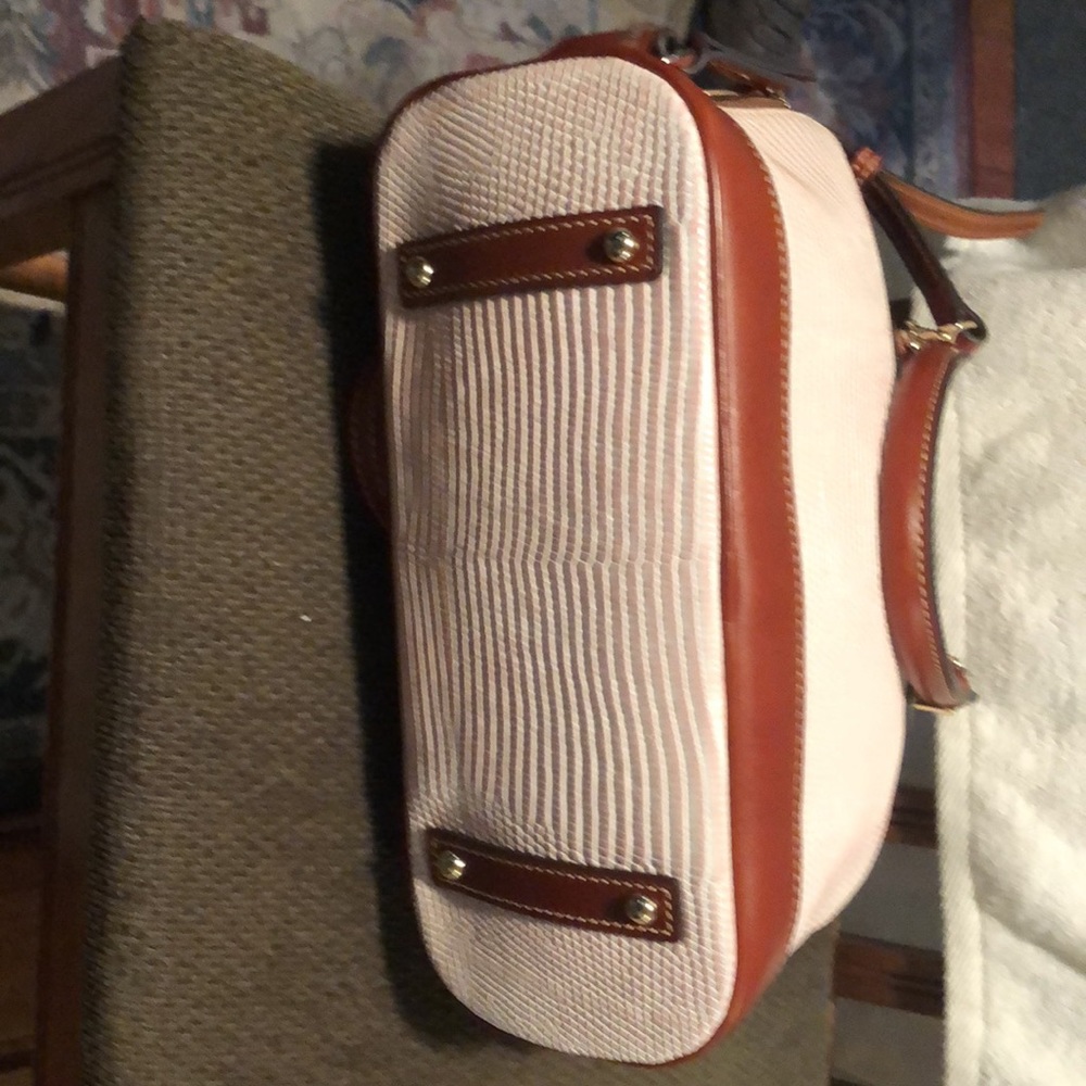RARE HTF EUC Dooney and Bourke Lizard Leather Zip Zip Satchel crossbody in blush - Picture 8 of 13